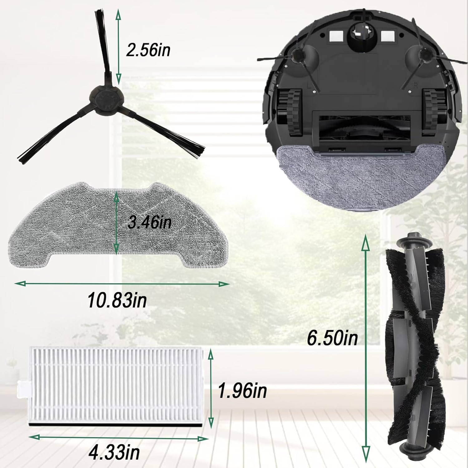 16 Pcs Replacement Parts Kit for Airrobo P30 Vacuum Cleaner