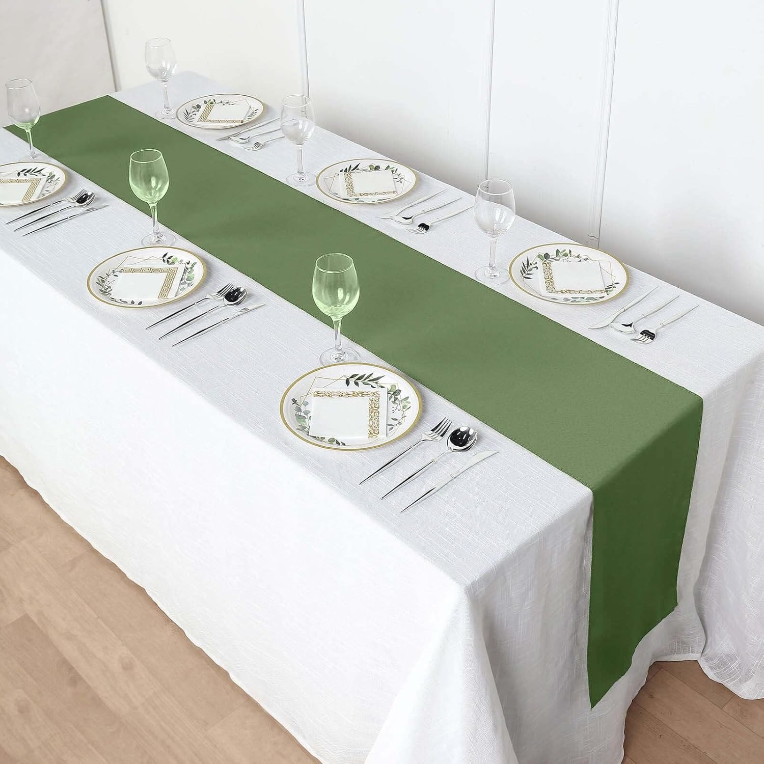 Efavormart Pack of 5 Moss Willow Table Runner