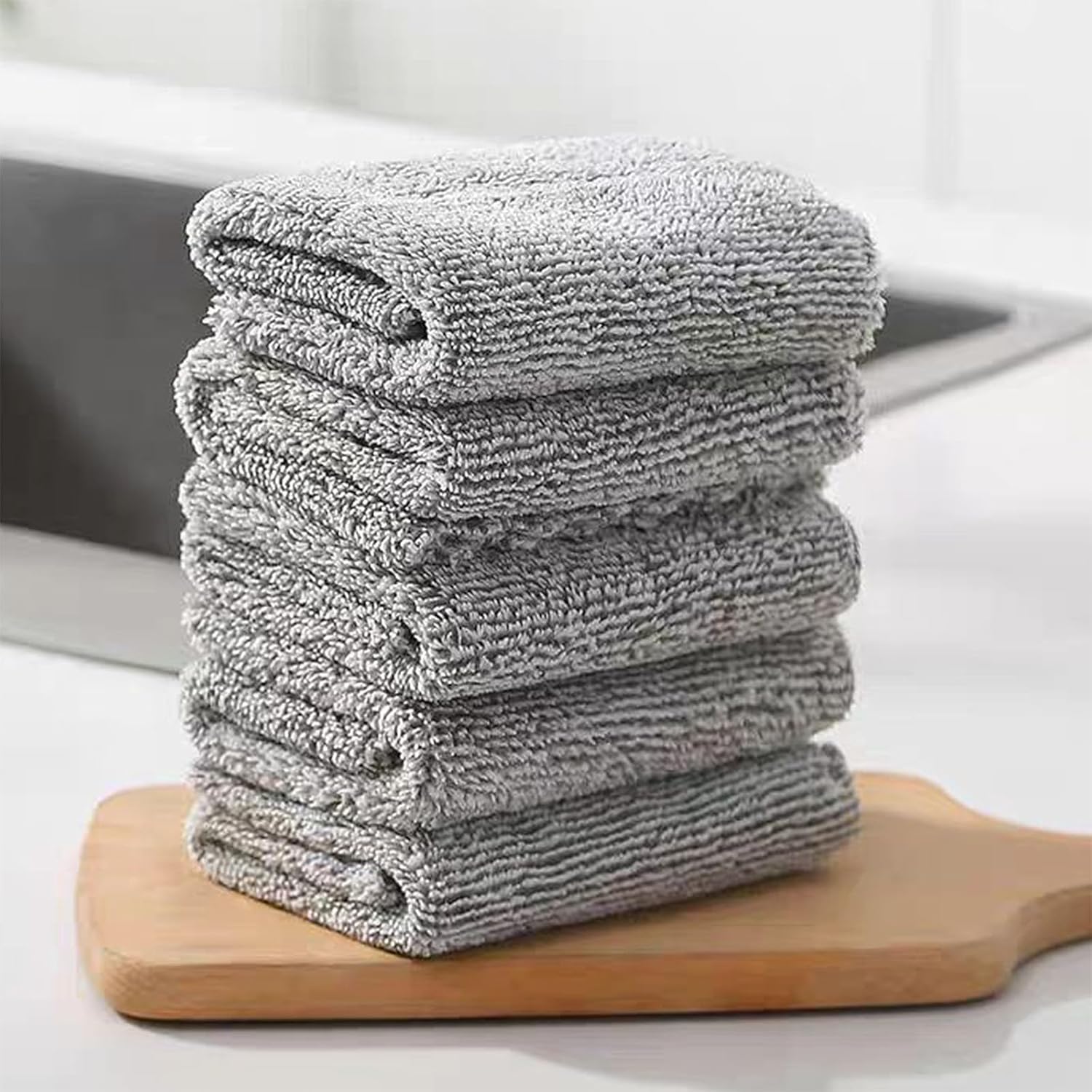 20 Pack Reusable Dish Cloths Soft Coral Fleece Nonstick Microfiber