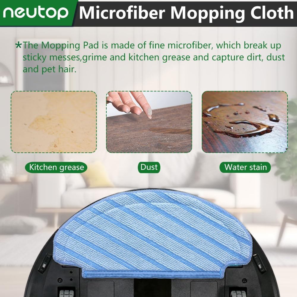 Neutop Replacement Washable Mopping Pads 8-Pack