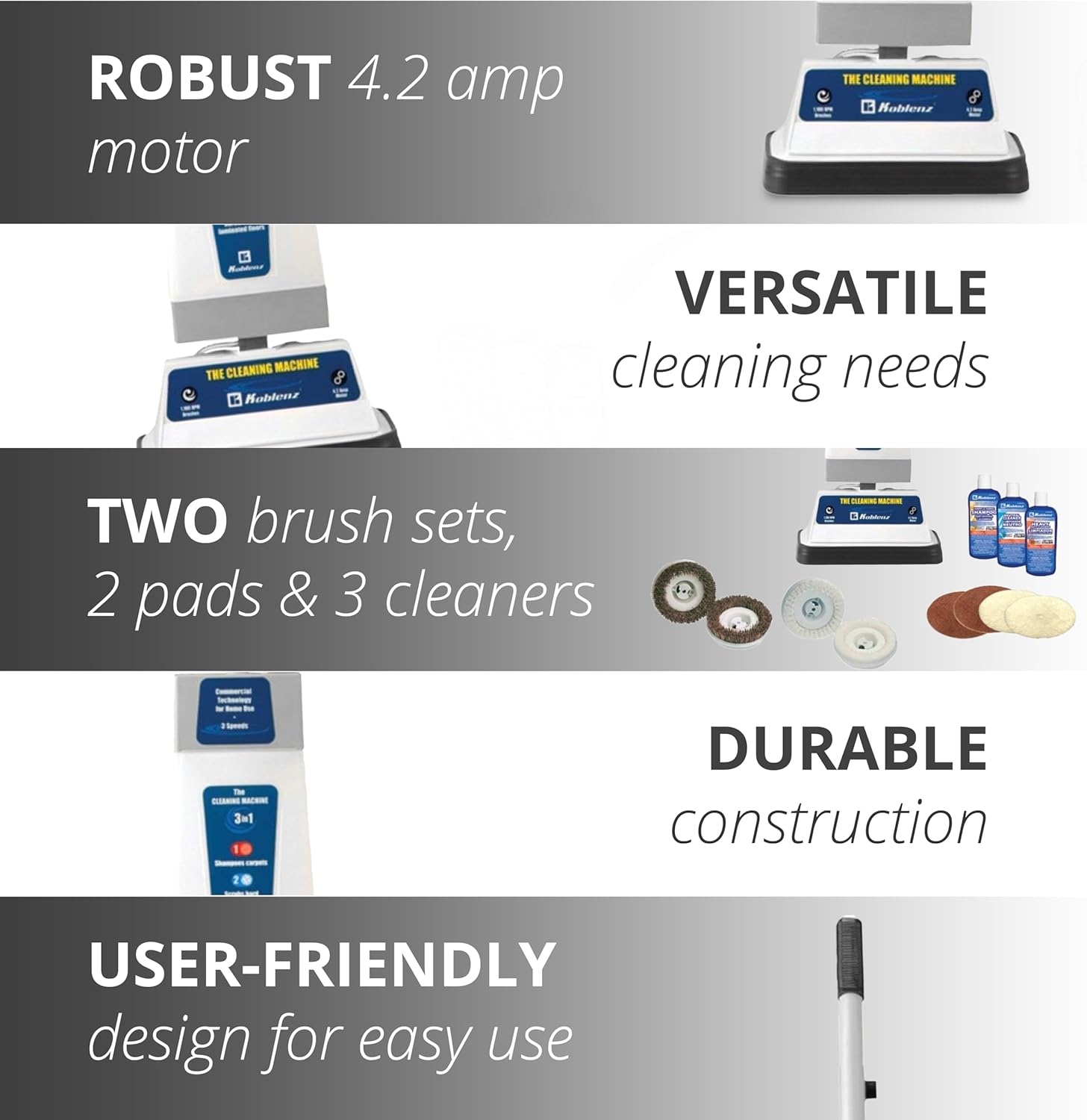 Koblenz Floor Shampooer and Polisher 3 Speeds BlueGray