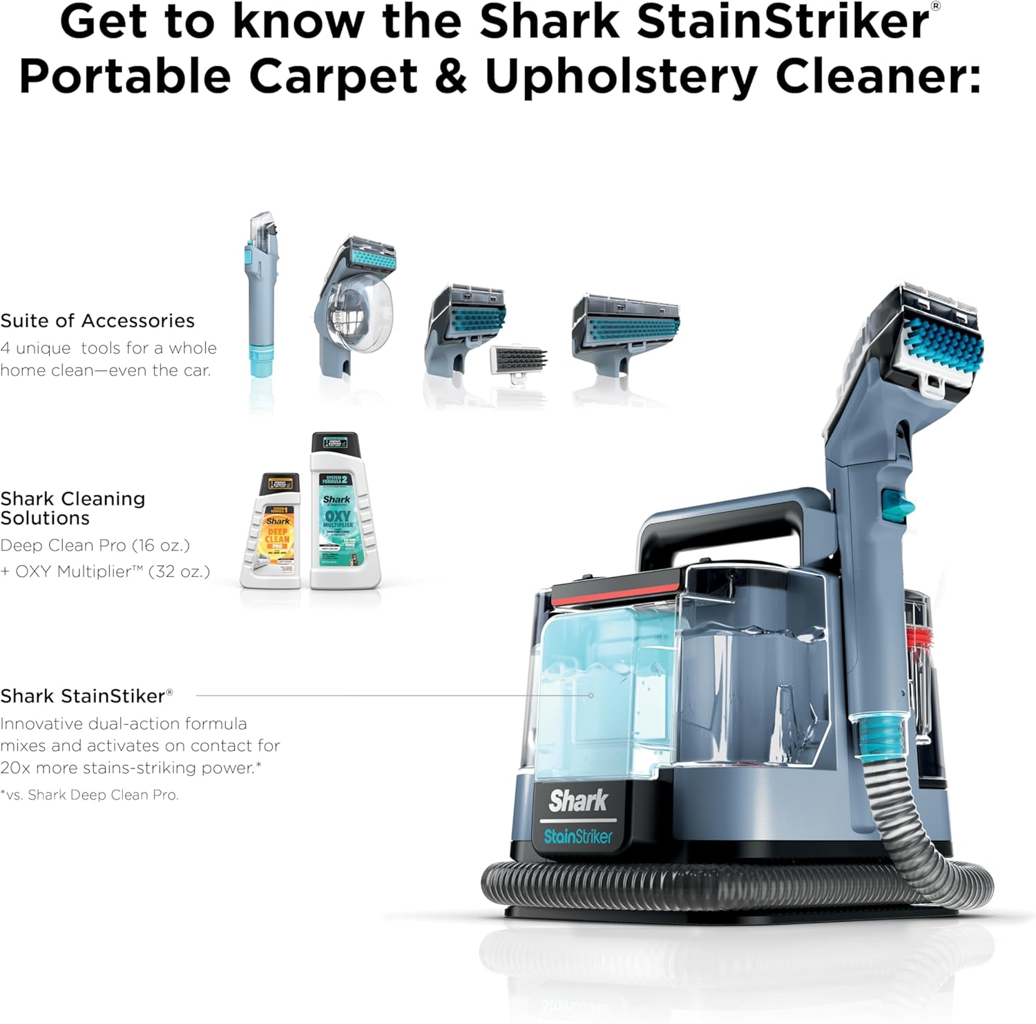 Shark StainStriker Portable Carpet Cleaner with 4 Tools