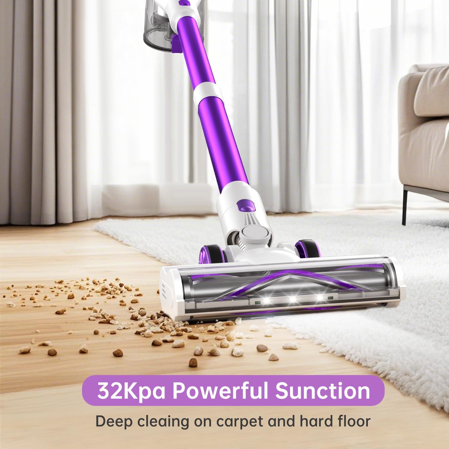 Fabuletta Cordless Vacuum Cleaner 500W Lightweight with 50 Min Battery