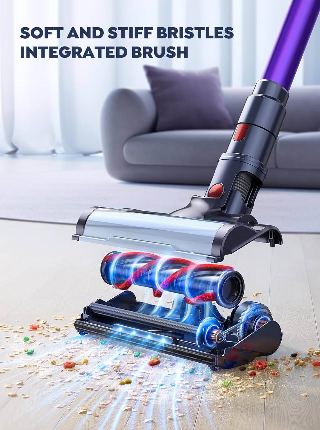 Cordless Vacuum Cleaner with 2 Batteries 110 Min Runtime