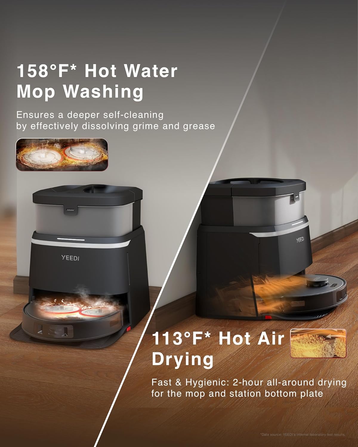 Yeedi M12 PRO Robotic Vacuum and Mop with Auto-Lift and Auto Mop