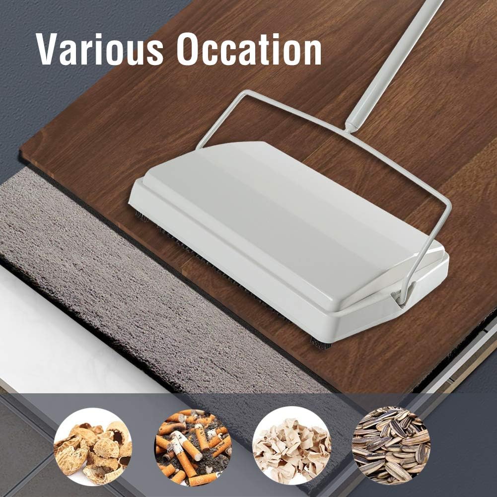 JEHONN Carpet Floor Sweeper with Horsehair Manual Non Electric
