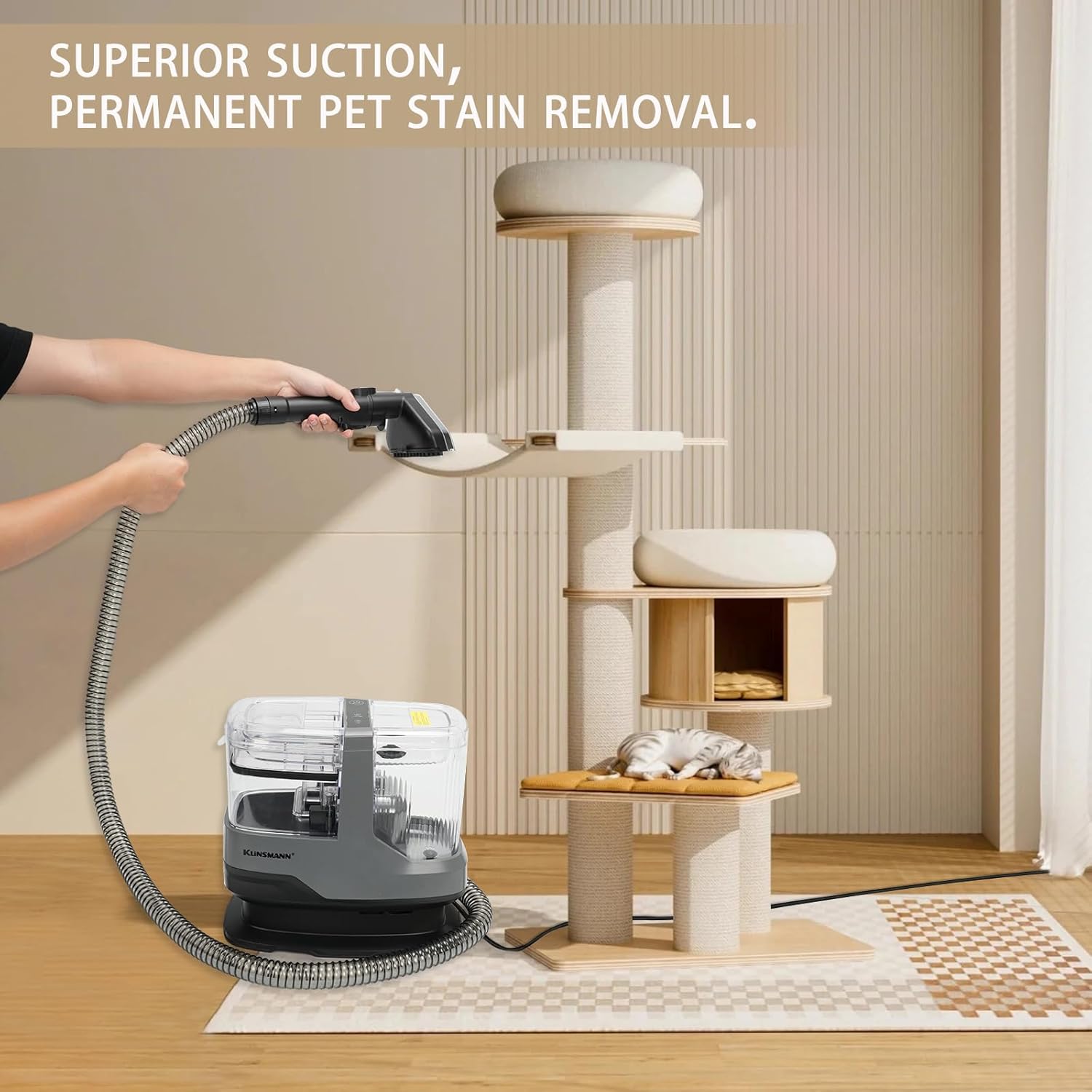 Klinsmann Portable Carpet Cleaner Machine with 17KPa Suction Power