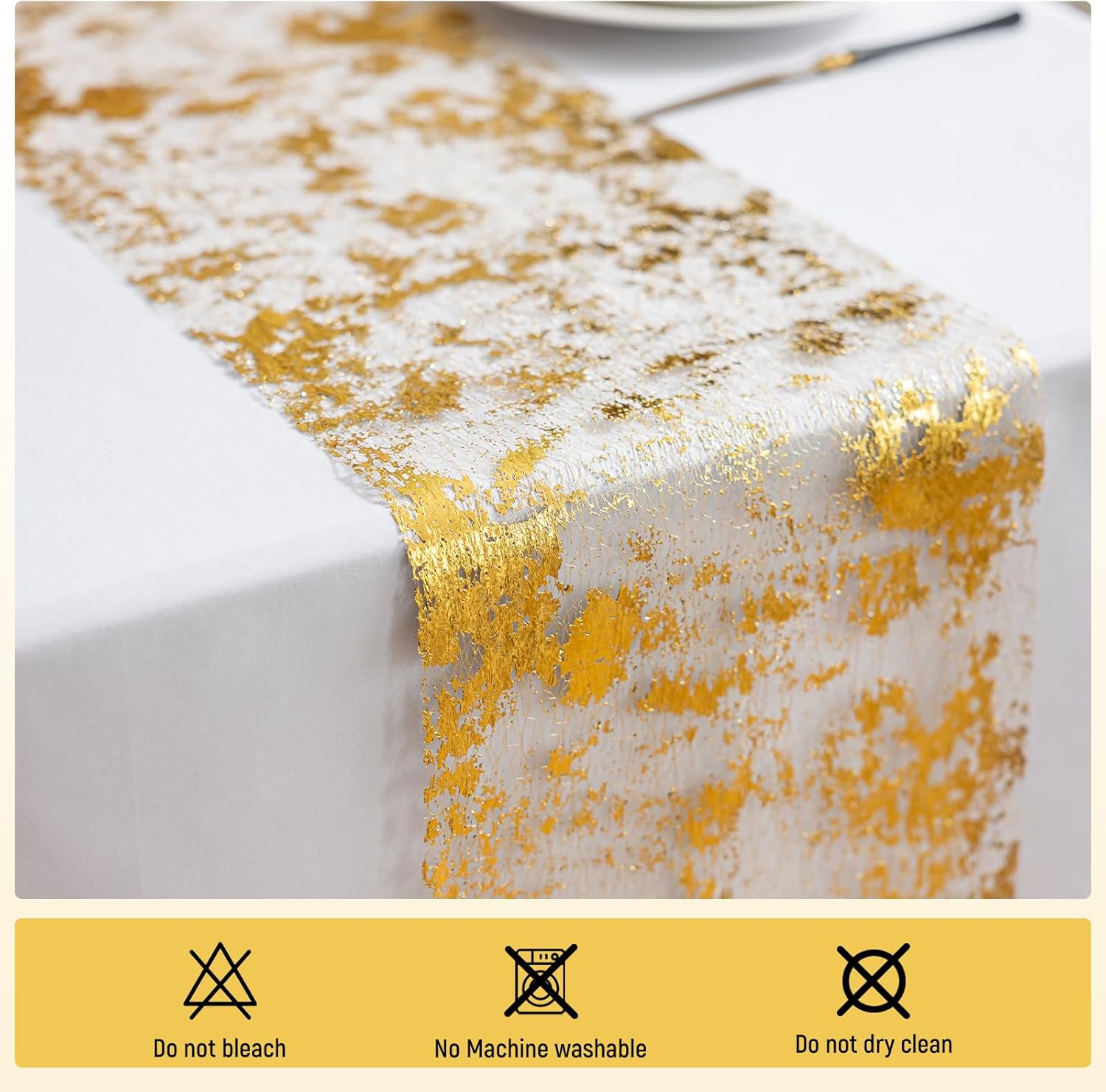 9FT Glitter Gold Table Runner Roll