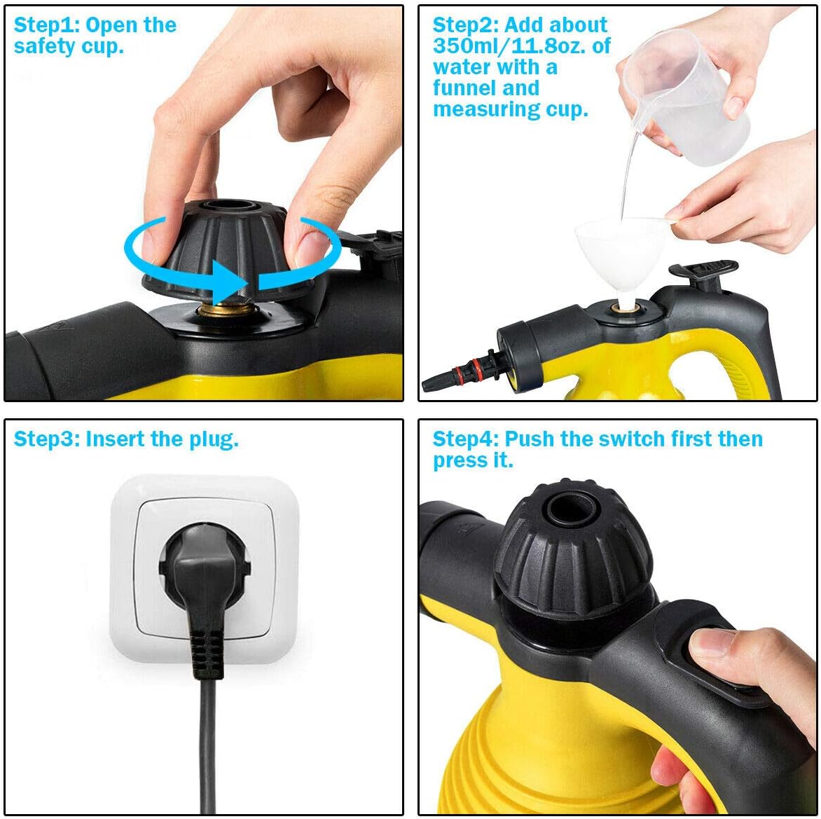 Goplus 1050W Handheld Steam Cleaner with Attachments