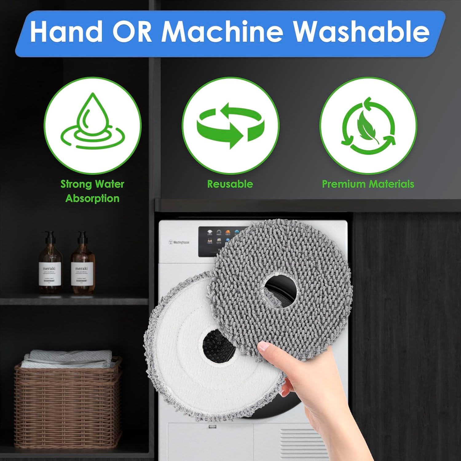 4 Pack Plus 505 Combo Mop Pads Compatible with iRobot