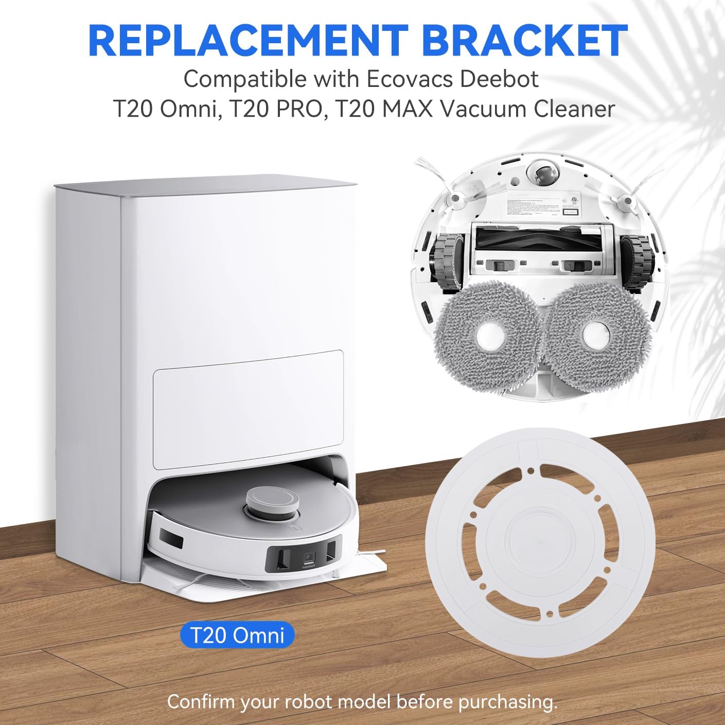 Mop Pad Plate Holder for Ecovacs Deebot T20 Series