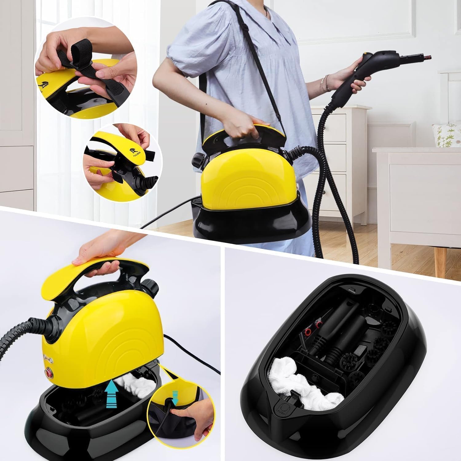 1500W Steam Cleaner for Car Seat Upholstery Sofa Bathroom Kitchen
