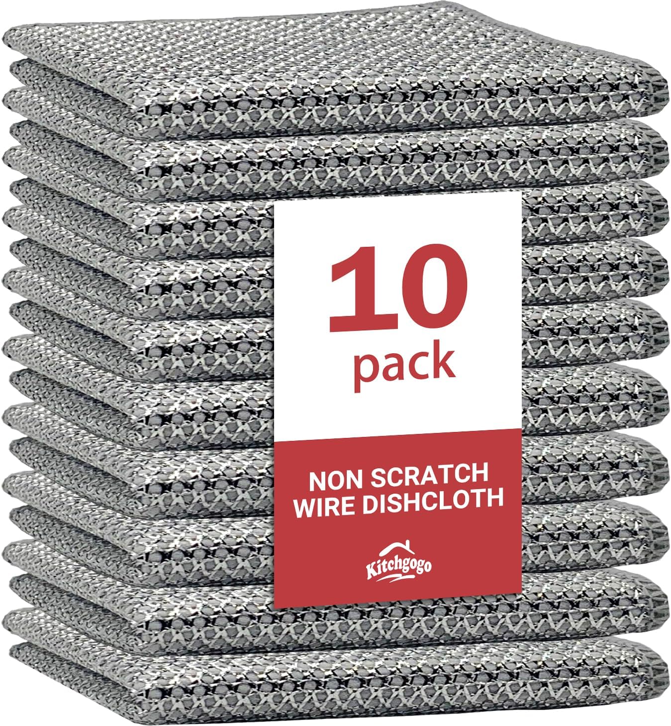10 Pack Multi Functional Wire Dishcloth Double Layer Scratch Resistant Reusable Durable