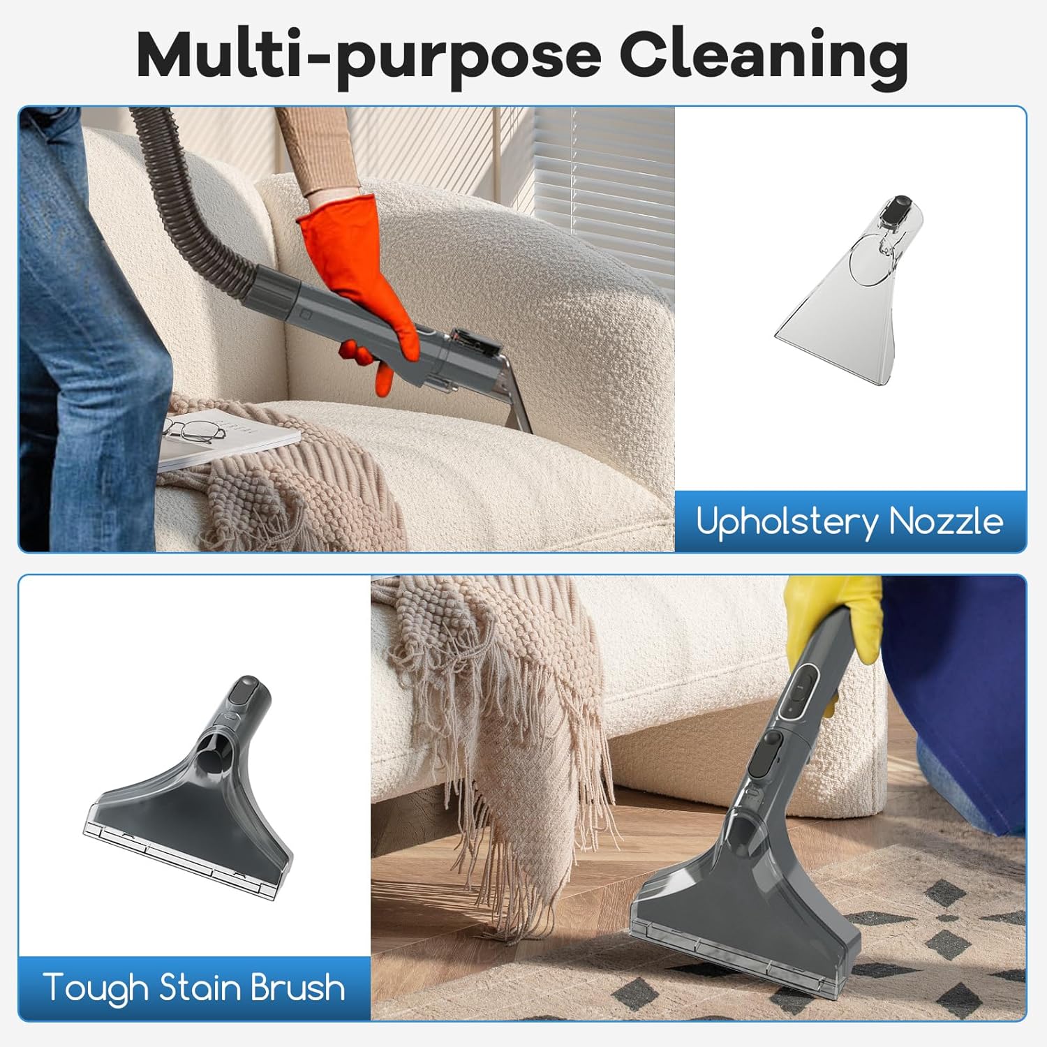 COSTWAY Upholstery Cleaner Machine Portable Spot Cleaner with 15Kpa Suction 600W Power