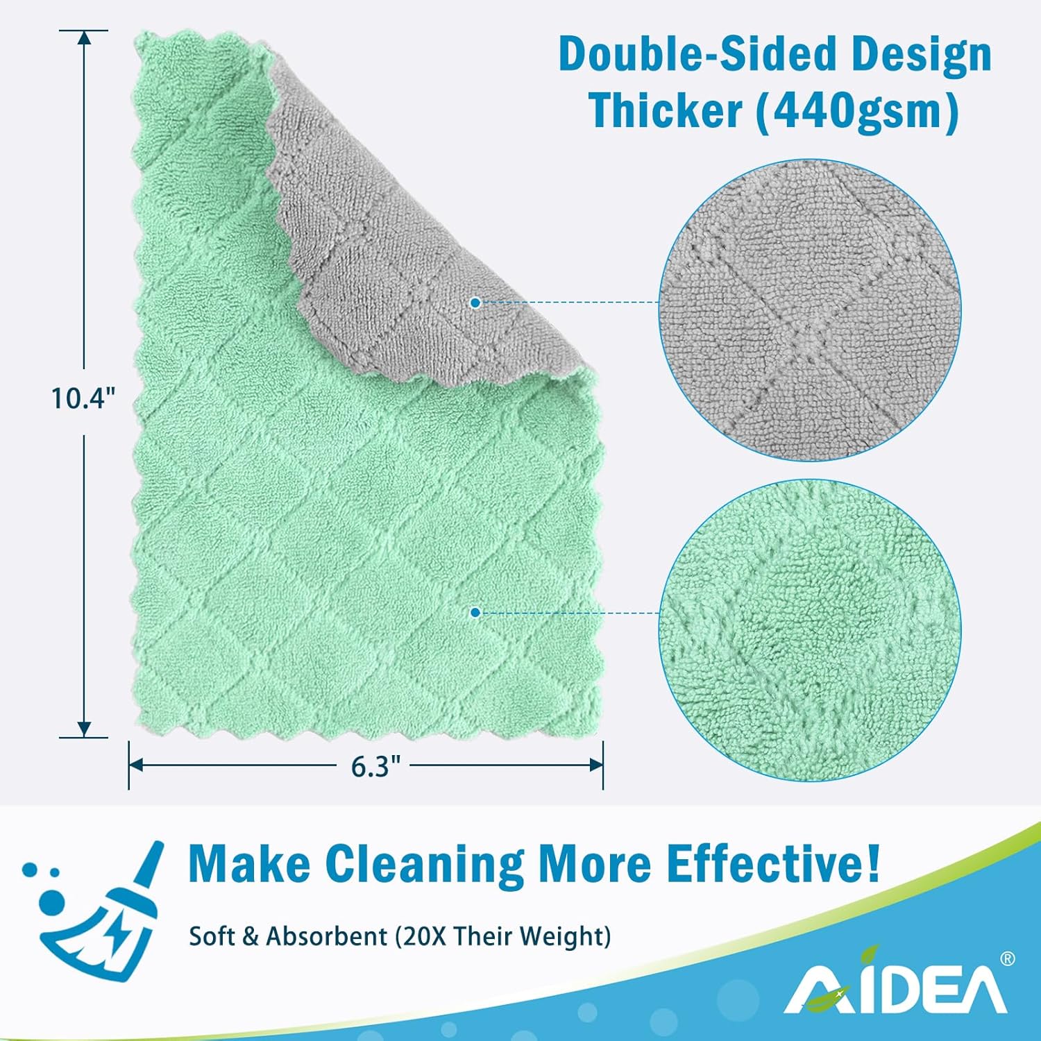 AIDEA 12 Pack Coral Fleece Dish Towels