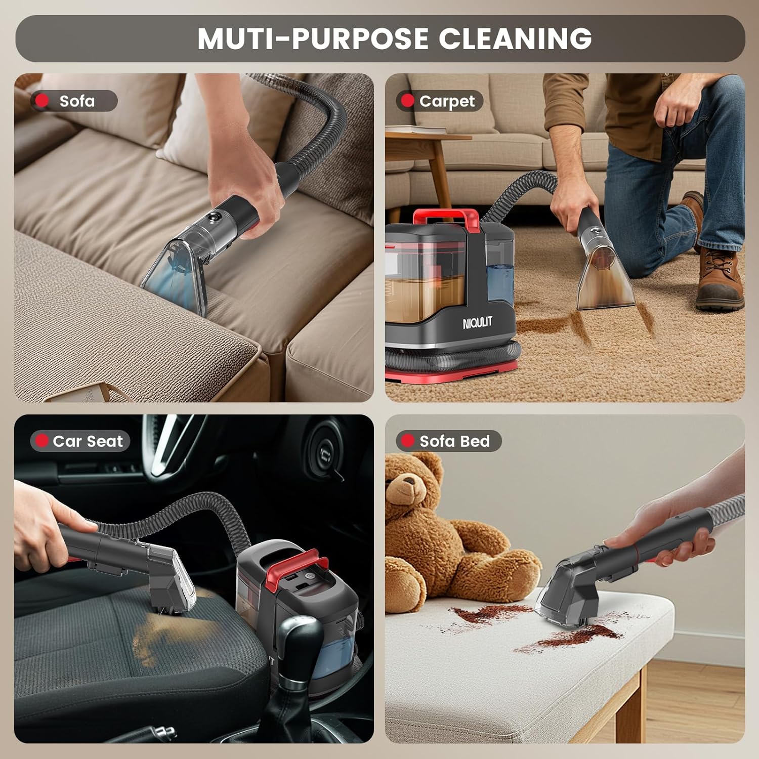 NIQULIT Portable Carpet Upholstery Cleaner Machine