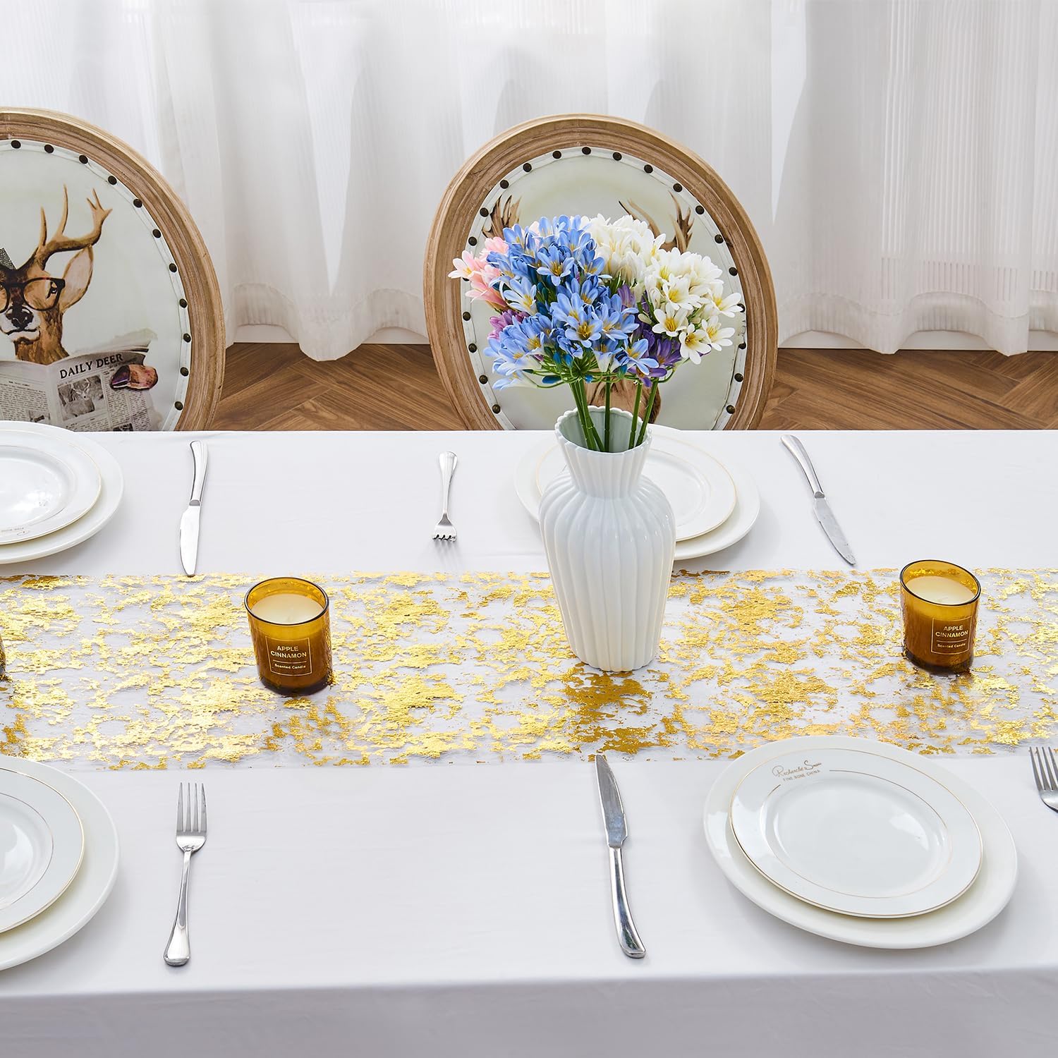 Gold Sequin Glitter Table Runner 11x49