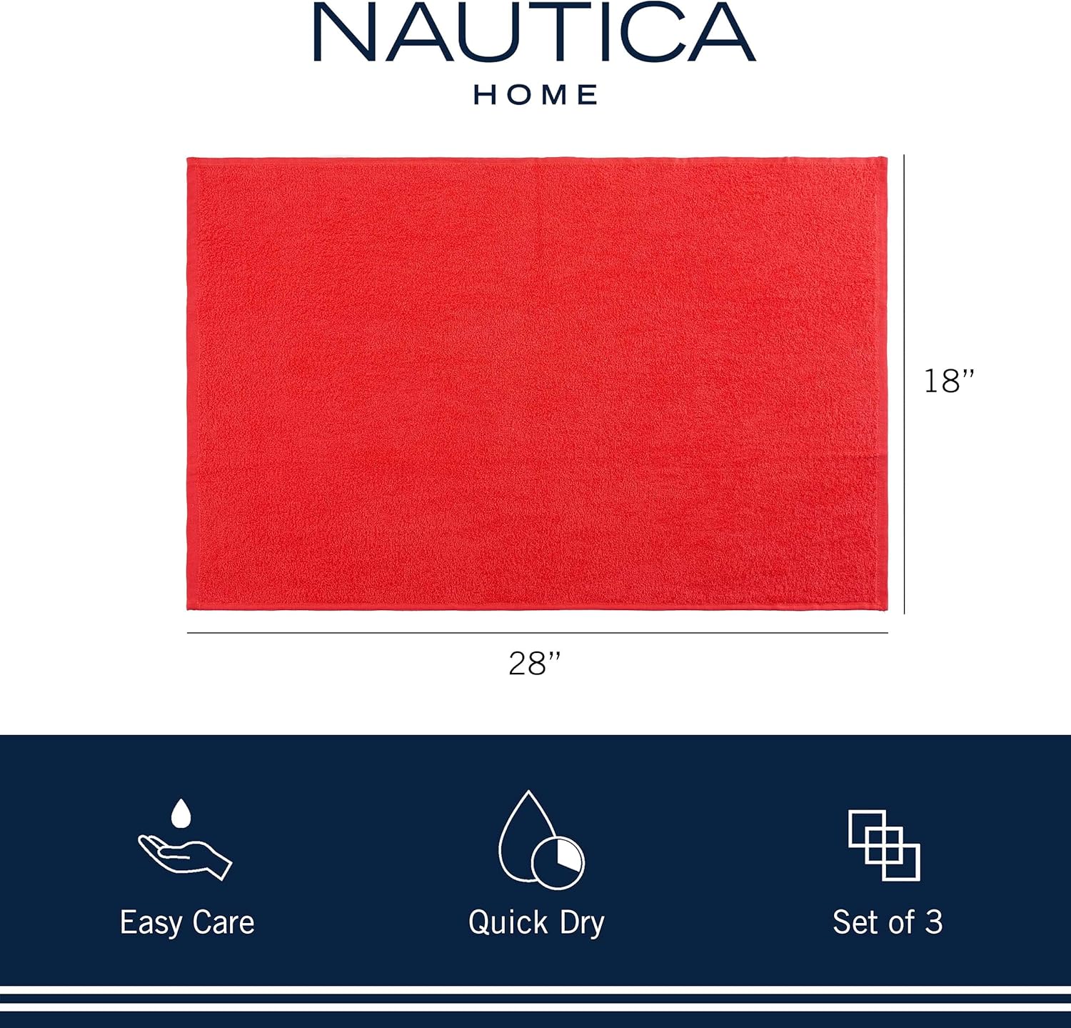 Nautica 100 Cotton Dish Towels Set of 3