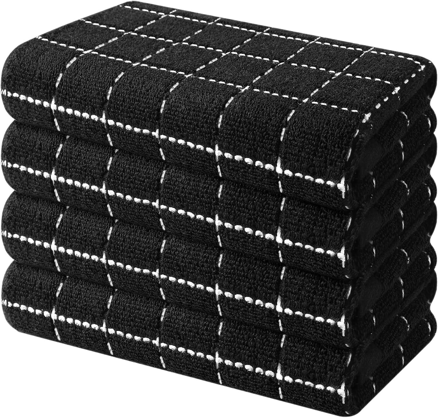 Mordimy 100 Cotton Dish Towels 16x26 4 Pack Black