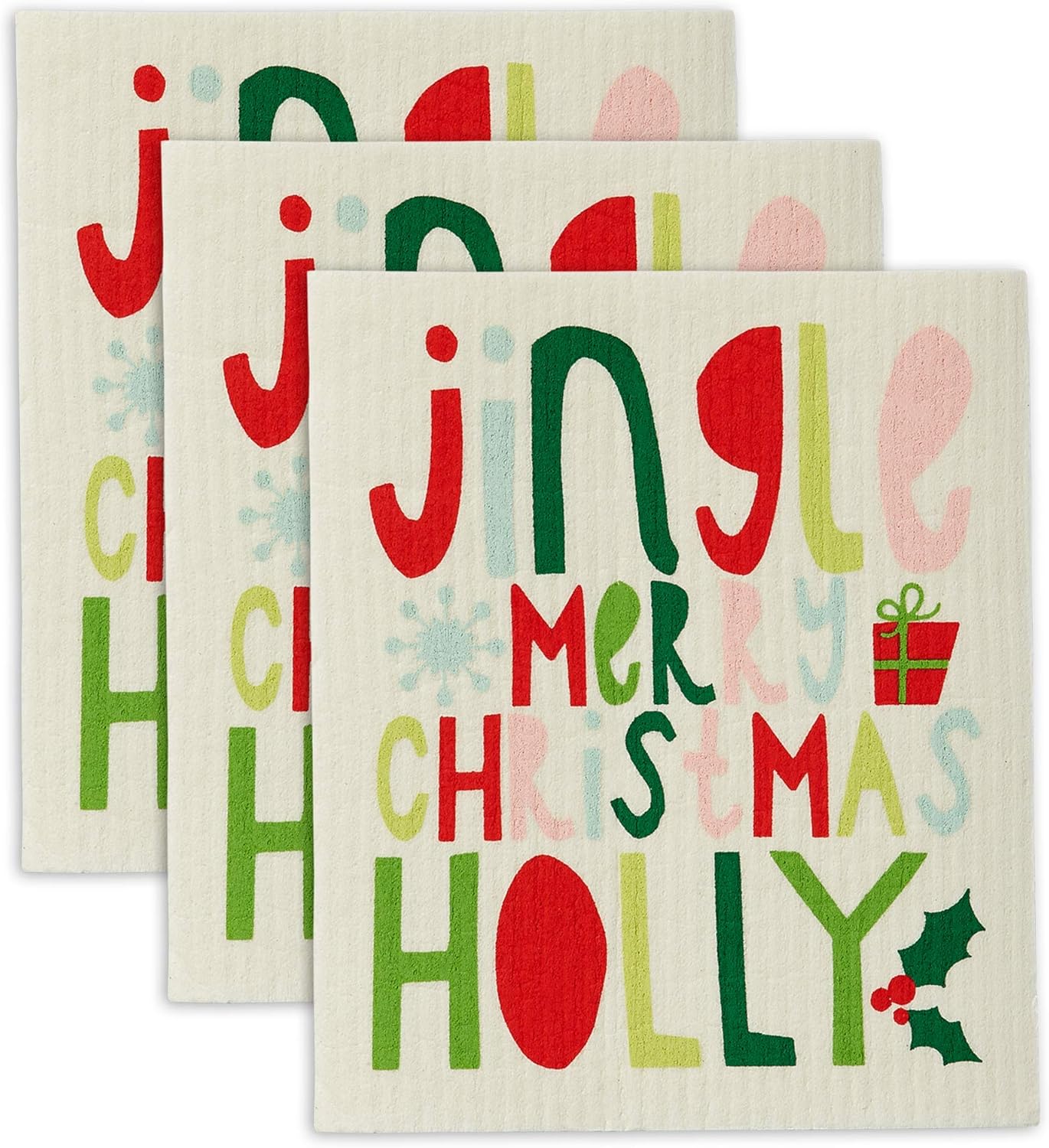 DII Swedish Dishcloths 3 Piece Set Jingle