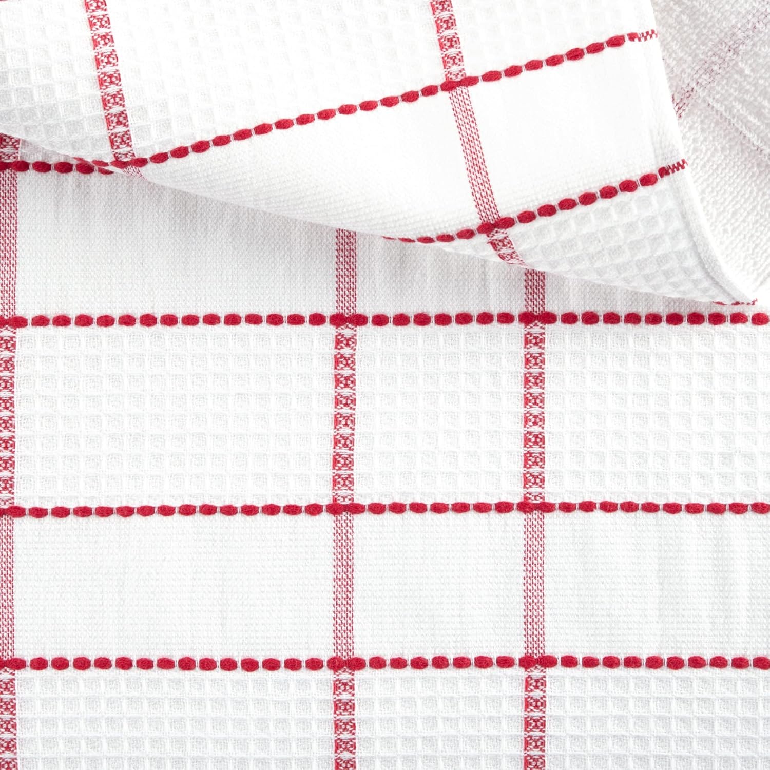 Martha Stewart Modern Waffle Kitchen Towel Set 6-Pack Red