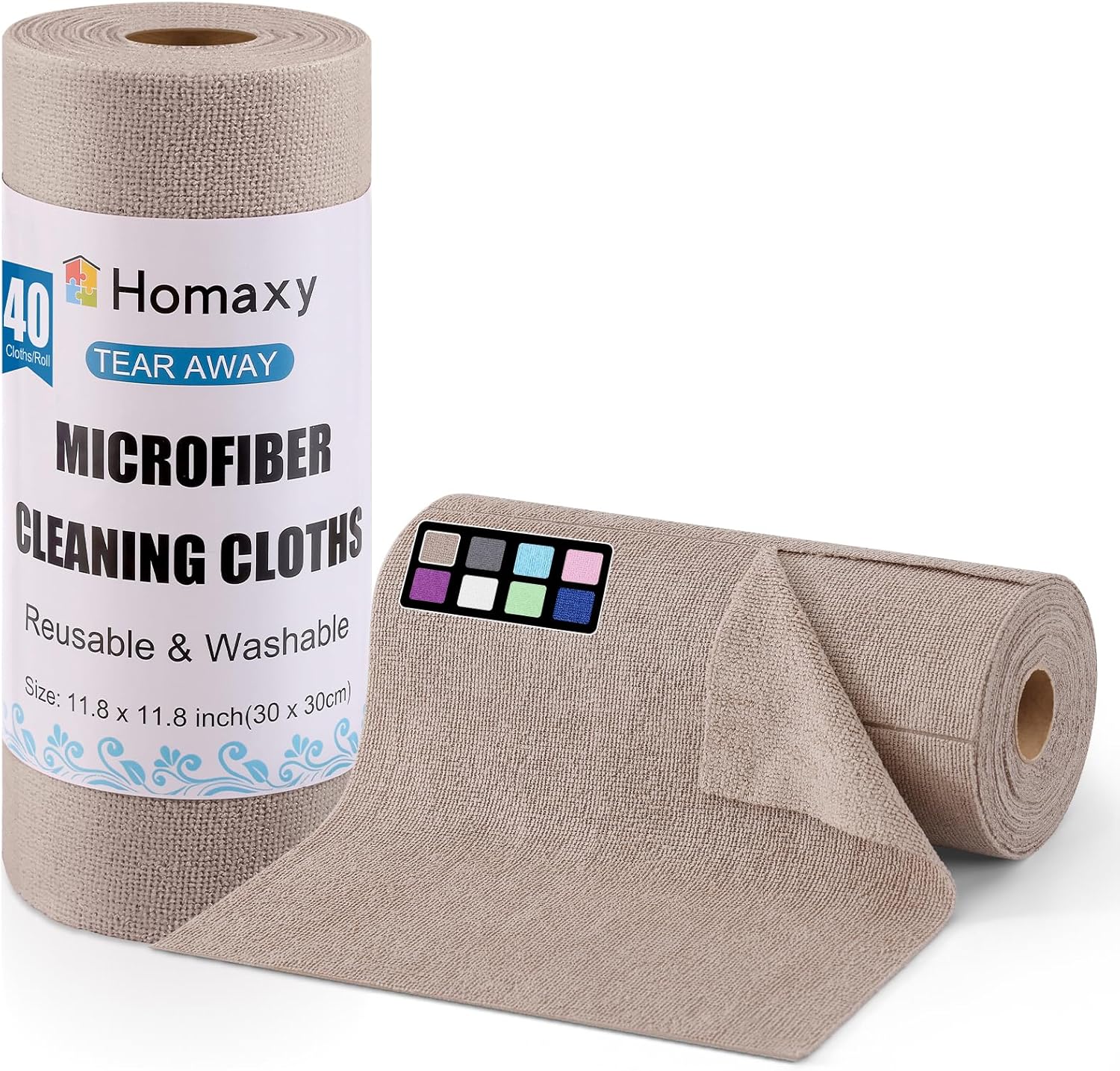 Homaxy Tear Away Dish Cloths Rolls 40 Sheets
