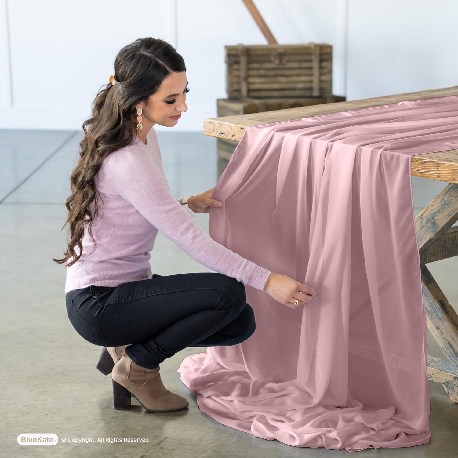 Bluekate Chiffon Fabric 10 Yard Continuous Table Runner Wedding Arch Draping