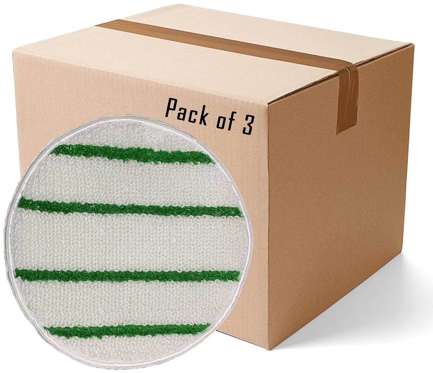 Commercial Grade Low Profile Synthetic Carpet Bonnet 17 Inch 3 Pack
