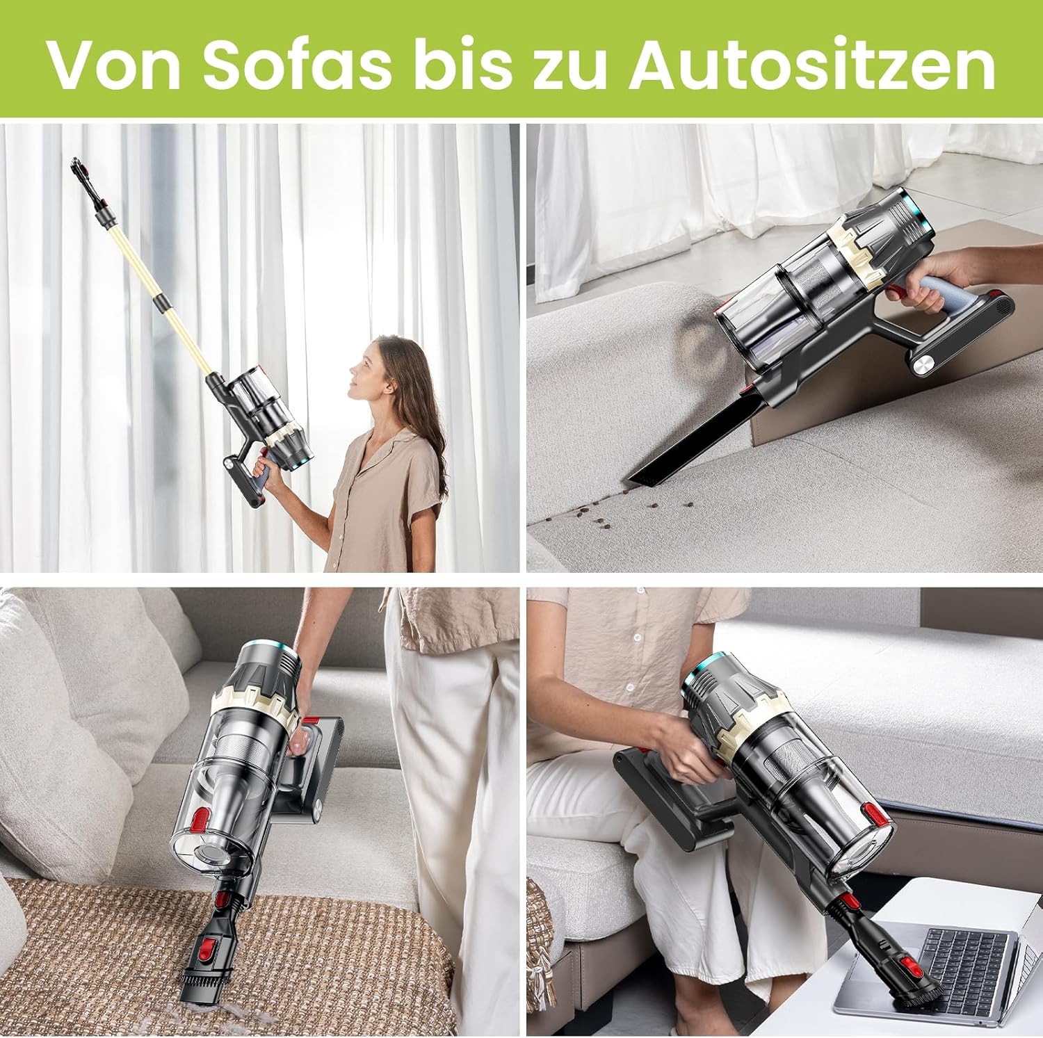 Linkifly Cordless Vacuum Cleaner 550W 48Kpa Self-Standing