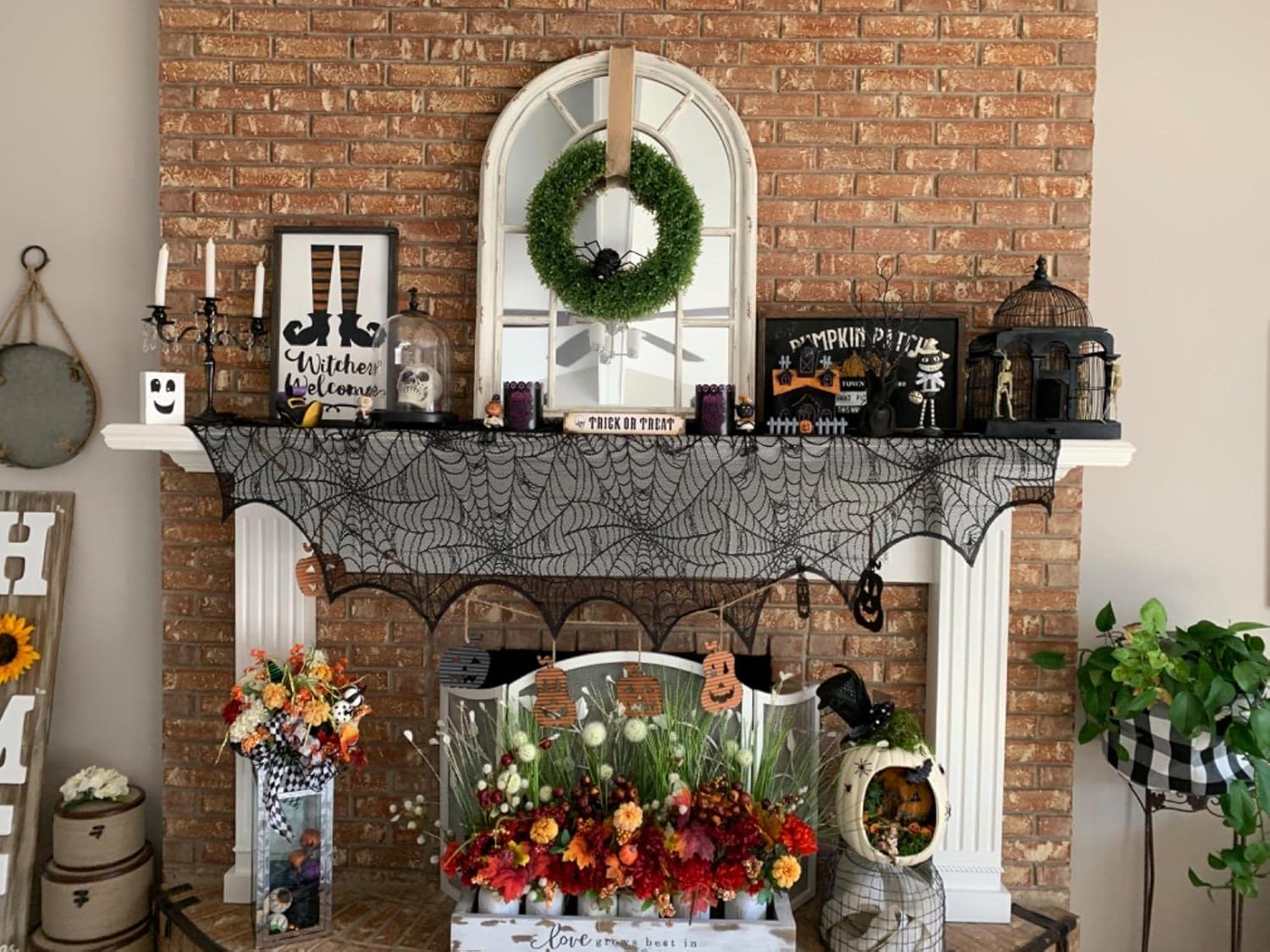 B-COOL Halloween Table Runners Black Lace 2 Pack 18x72inch