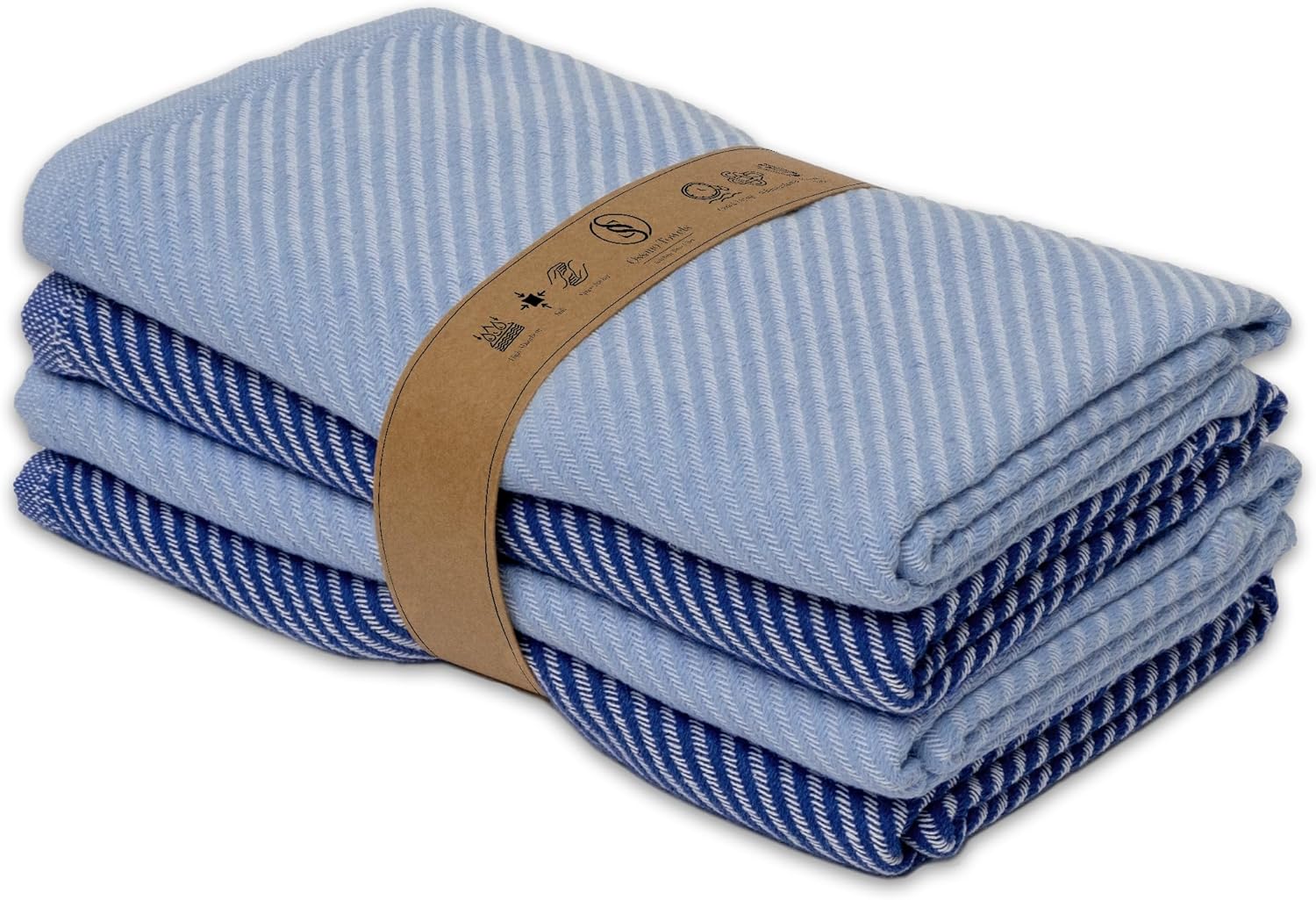 Ossano Kitchen Towels - Soft 100 Cotton Set of 4