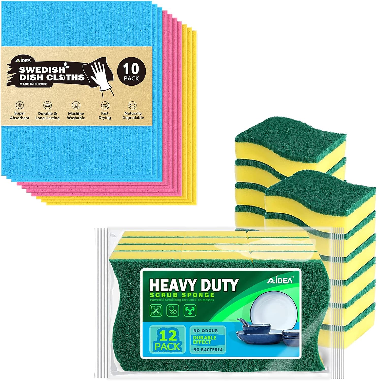 AIDEA Heavy Duty Scrub Sponge 24Count