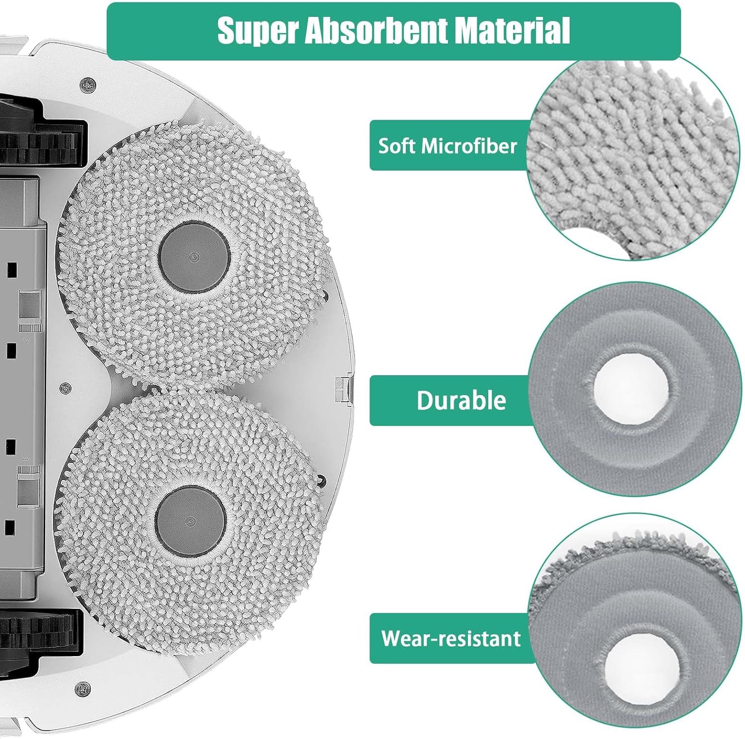 DianSung 6pcs Roborock Moppad Replacement Set