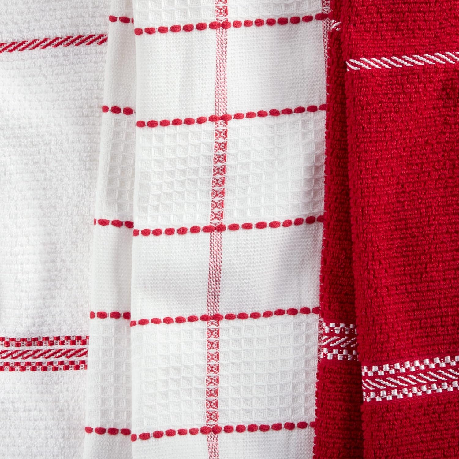 Martha Stewart Modern Waffle Kitchen Towel Set 6-Pack Red