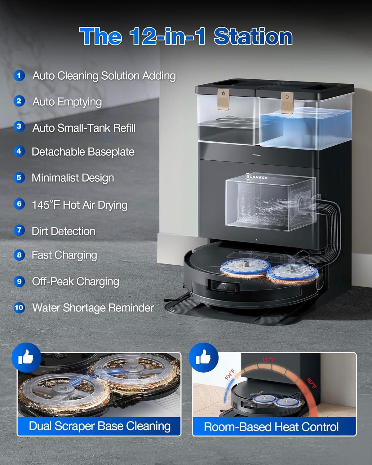 ECOVACS DEEBOT T50 MAX PRO Omni Robot Vacuum and Mop