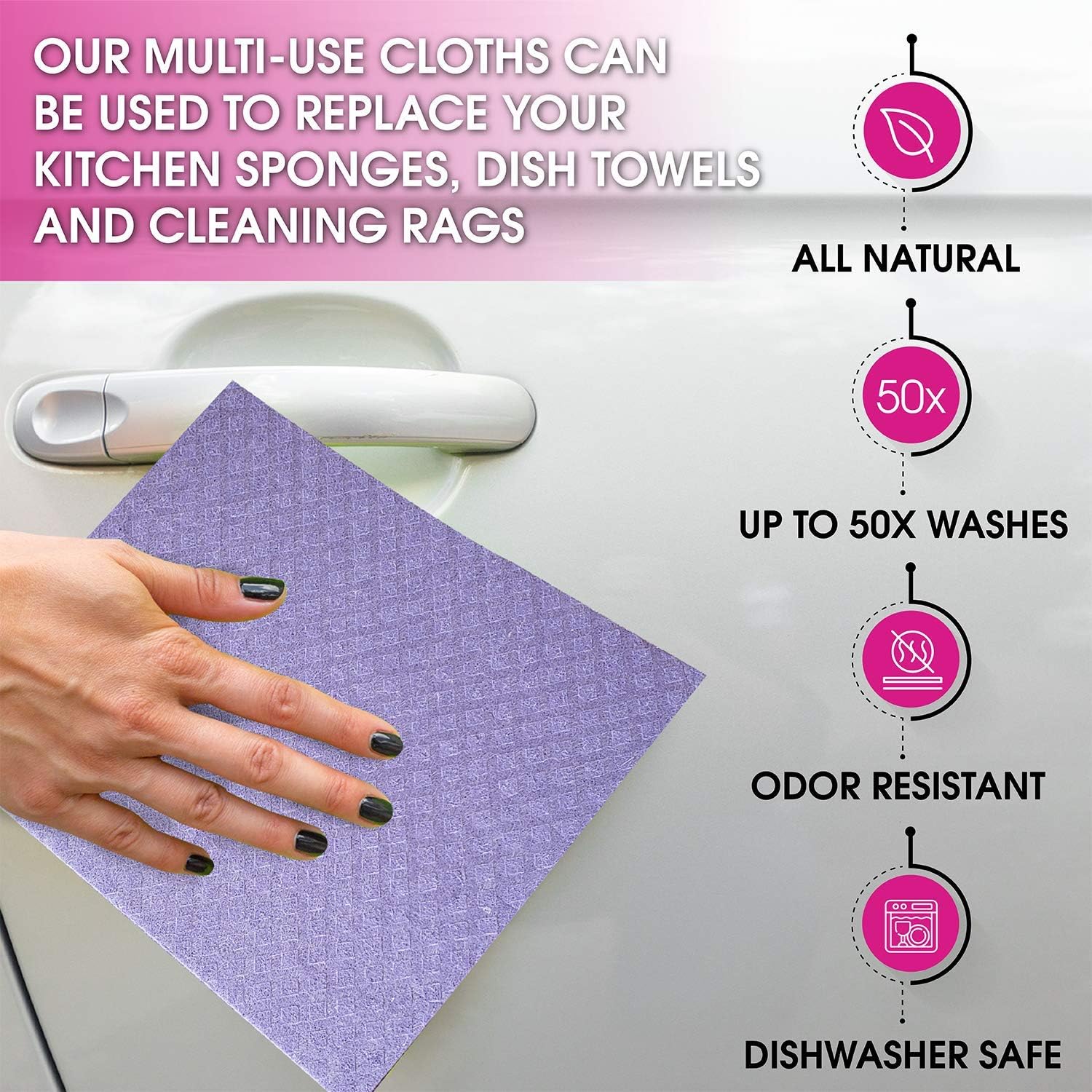 Pink Rhino Labs Swedish Dishcloths 10-Pack Reusable Cleaning Cloths