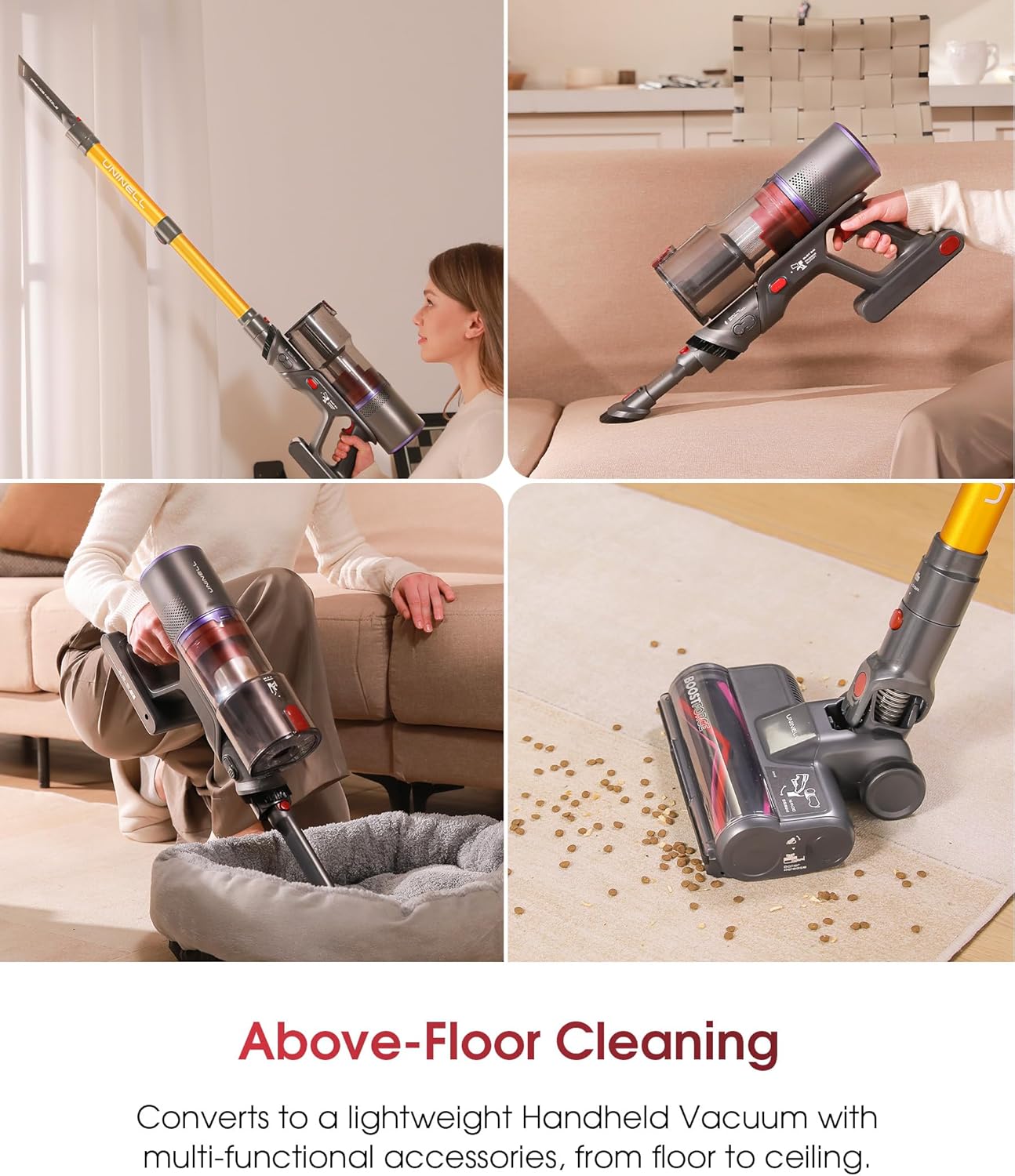 UNINELL HOME Cordless Stick Vacuum Cleaner 48000Pa 550W 65Mins