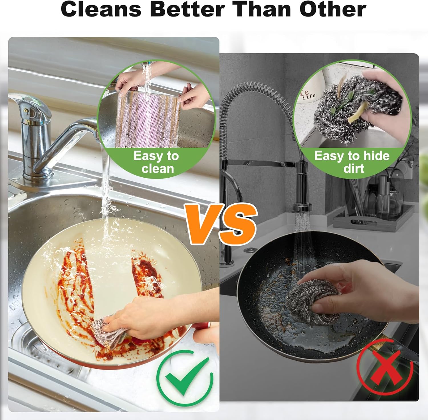 10pcs Non Scratch Metal Wire Dishcloth for Kitchen