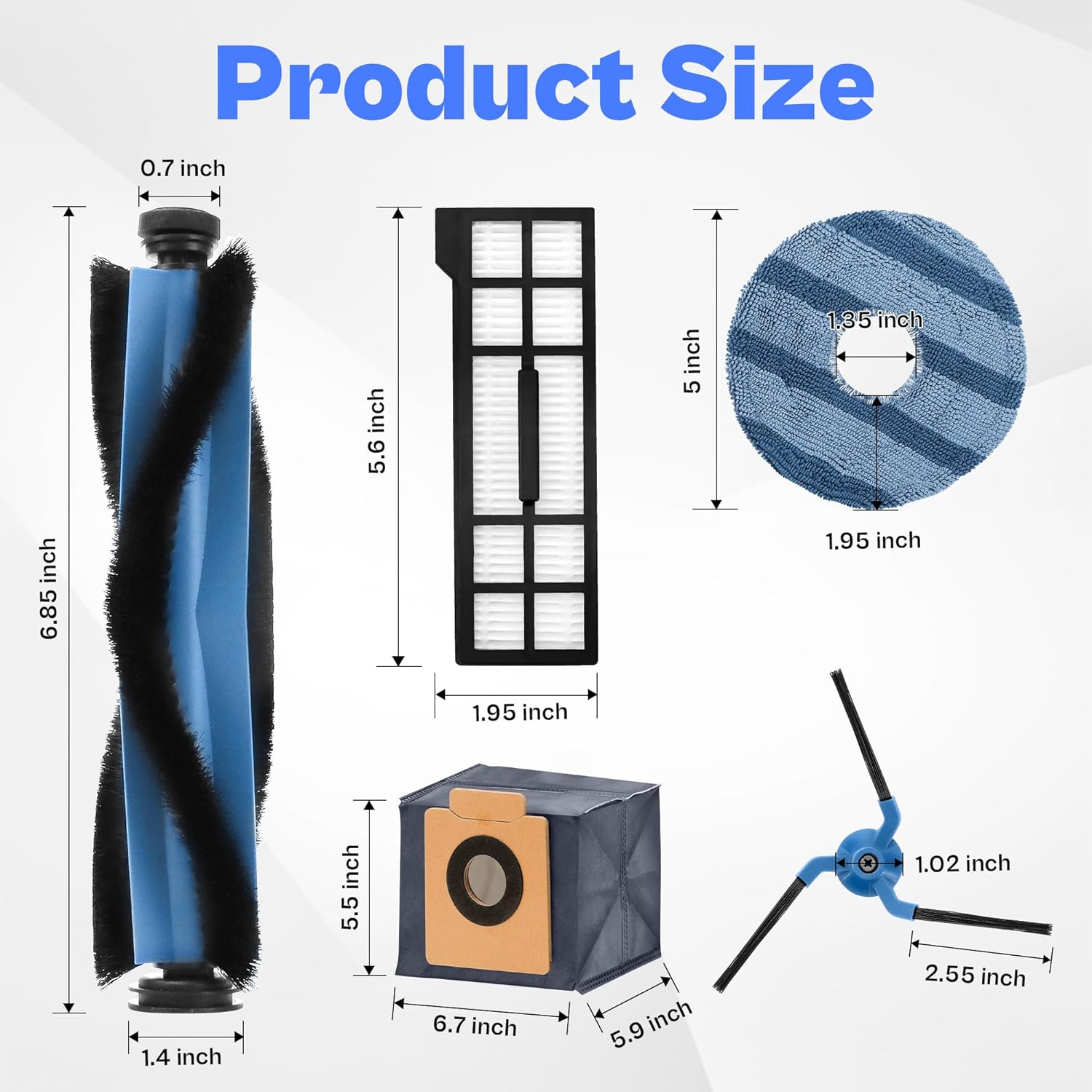 21 Pack X10 Pro Omni Replacement Parts for Eufy Robot Vacuum
