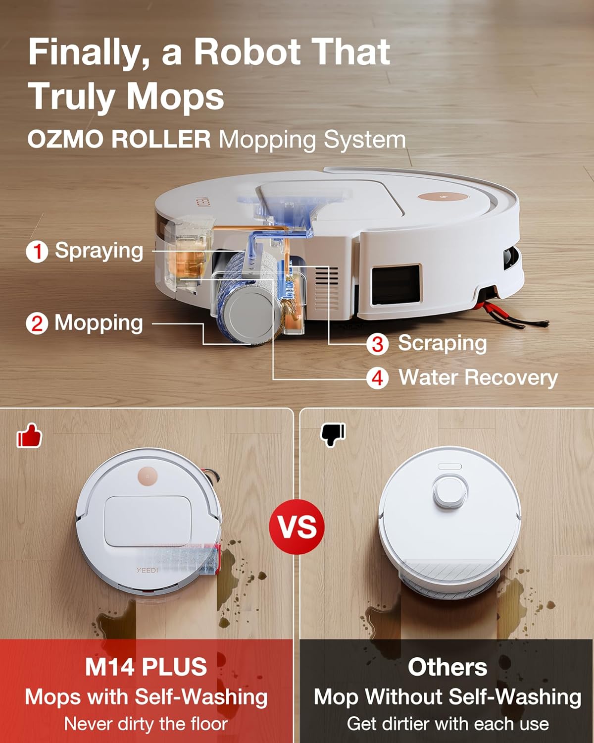 Yeedi M14 Plus Robot Vacuum and Mop with All-in-One Station