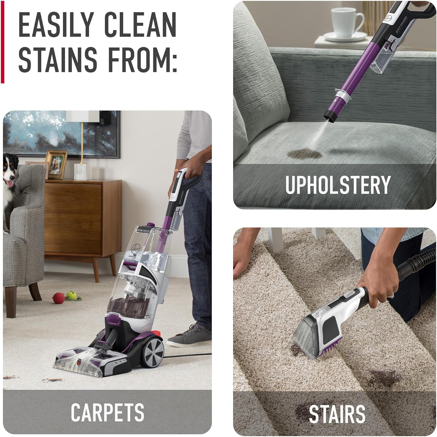 Hoover SmartWash Pet Carpet Cleaner Machine with Spot Chaser Wand
