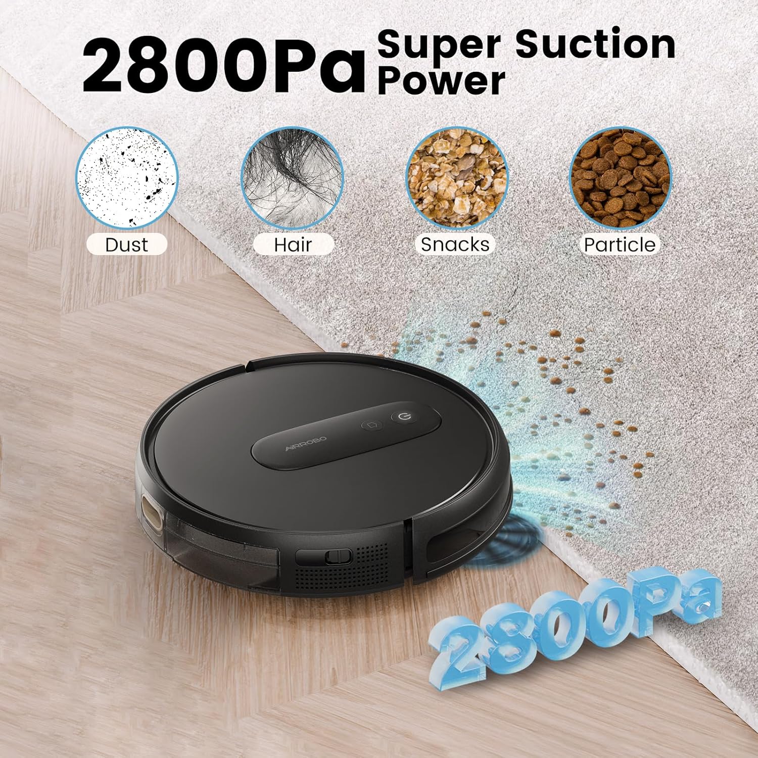 AIRROBO Robot Vacuum with 2800Pa Suction and Smart Navigation
