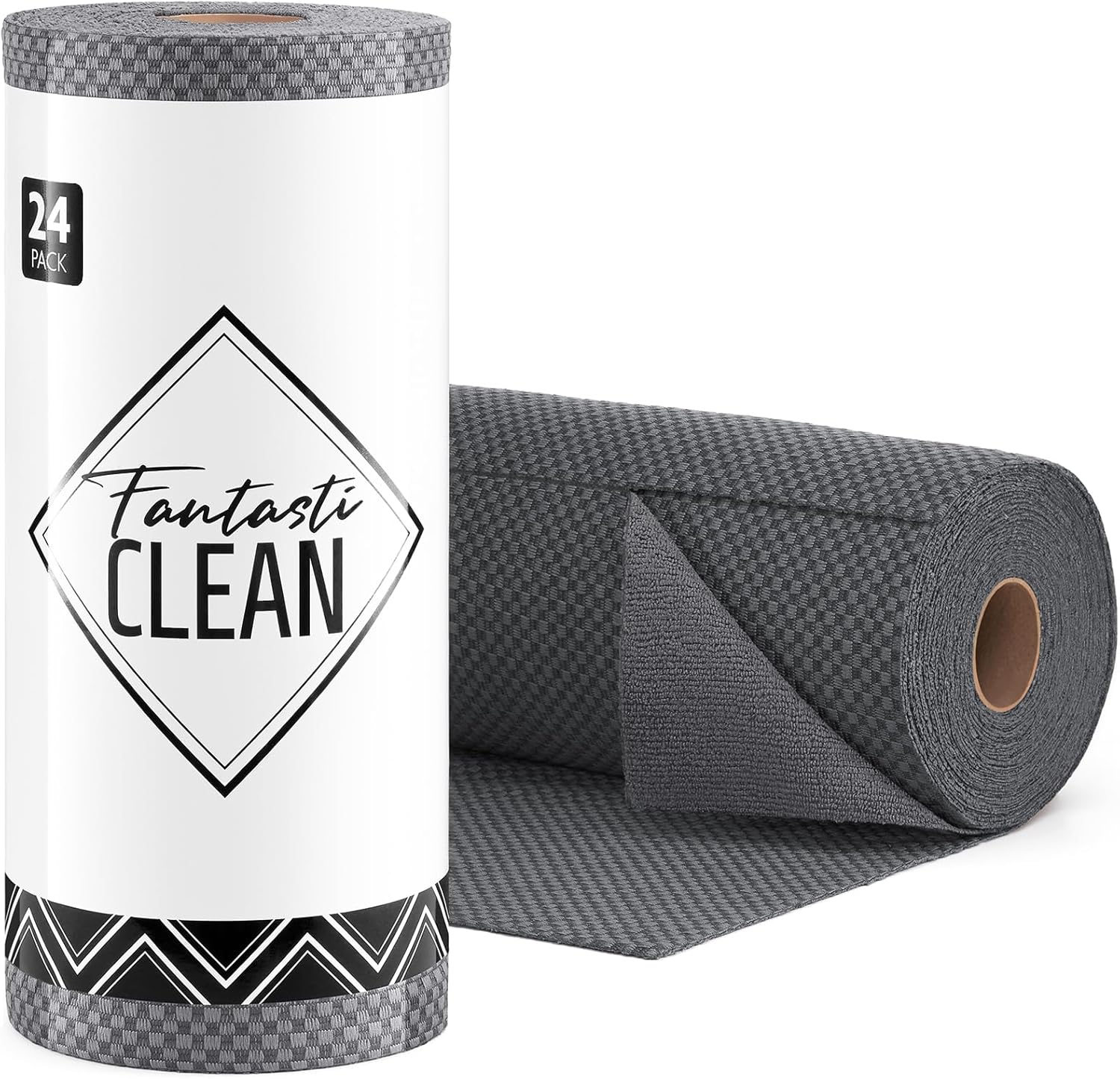 Fantasticlean Large Tear-Away Microfiber Cloth Roll 18 x 12 24 Sheets DimGrey