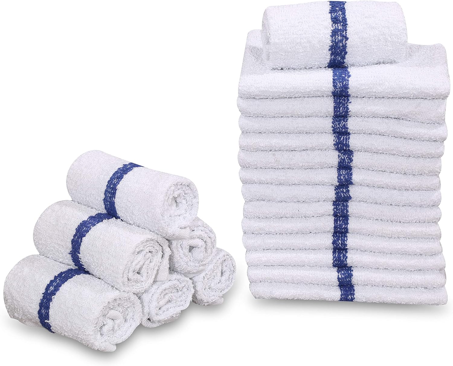 GOLD TEXTILES 12 Pack White Cotton Blend Bar Mops