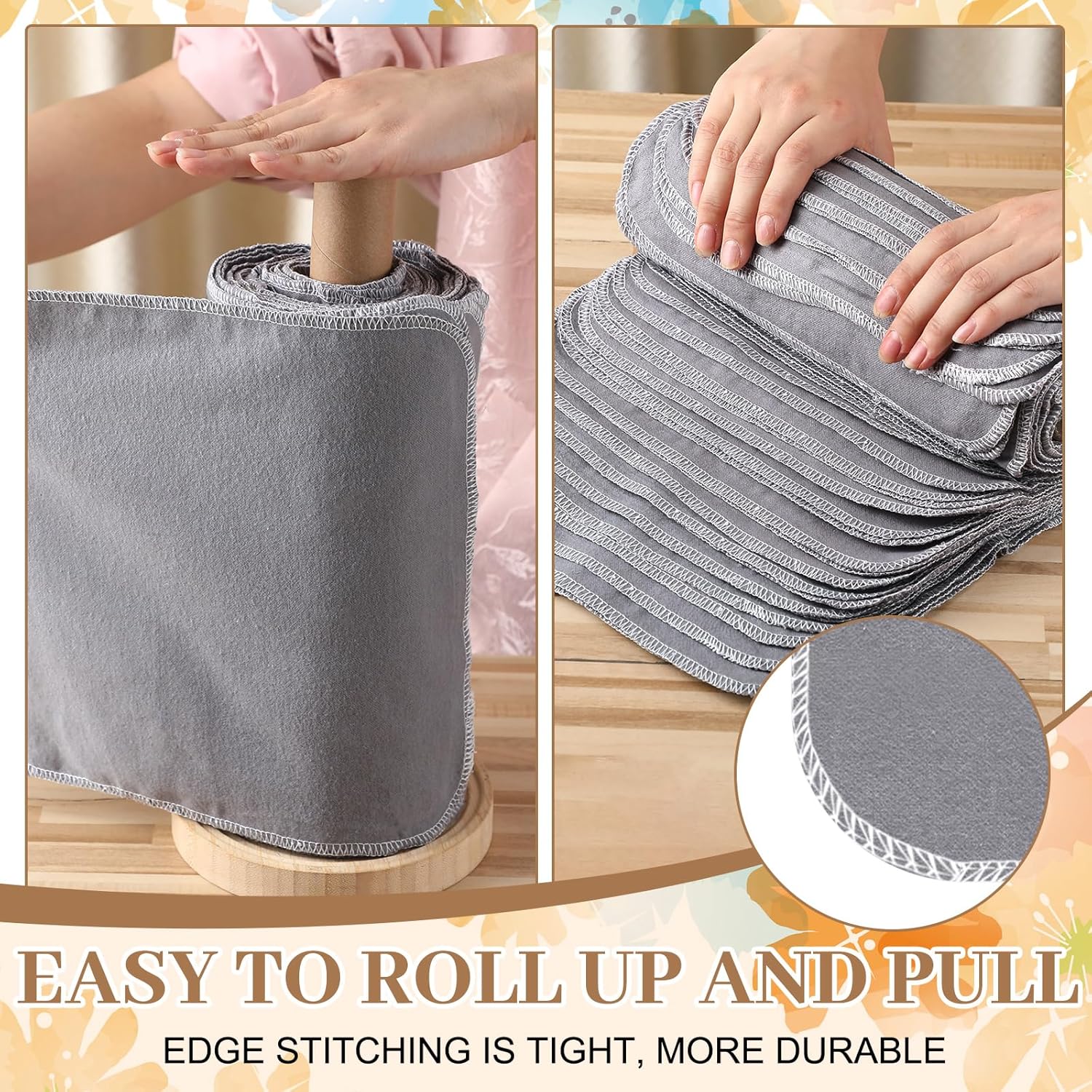 36 Count Reusable Cleaning Cloths Cotton Kitchen Towels Gray