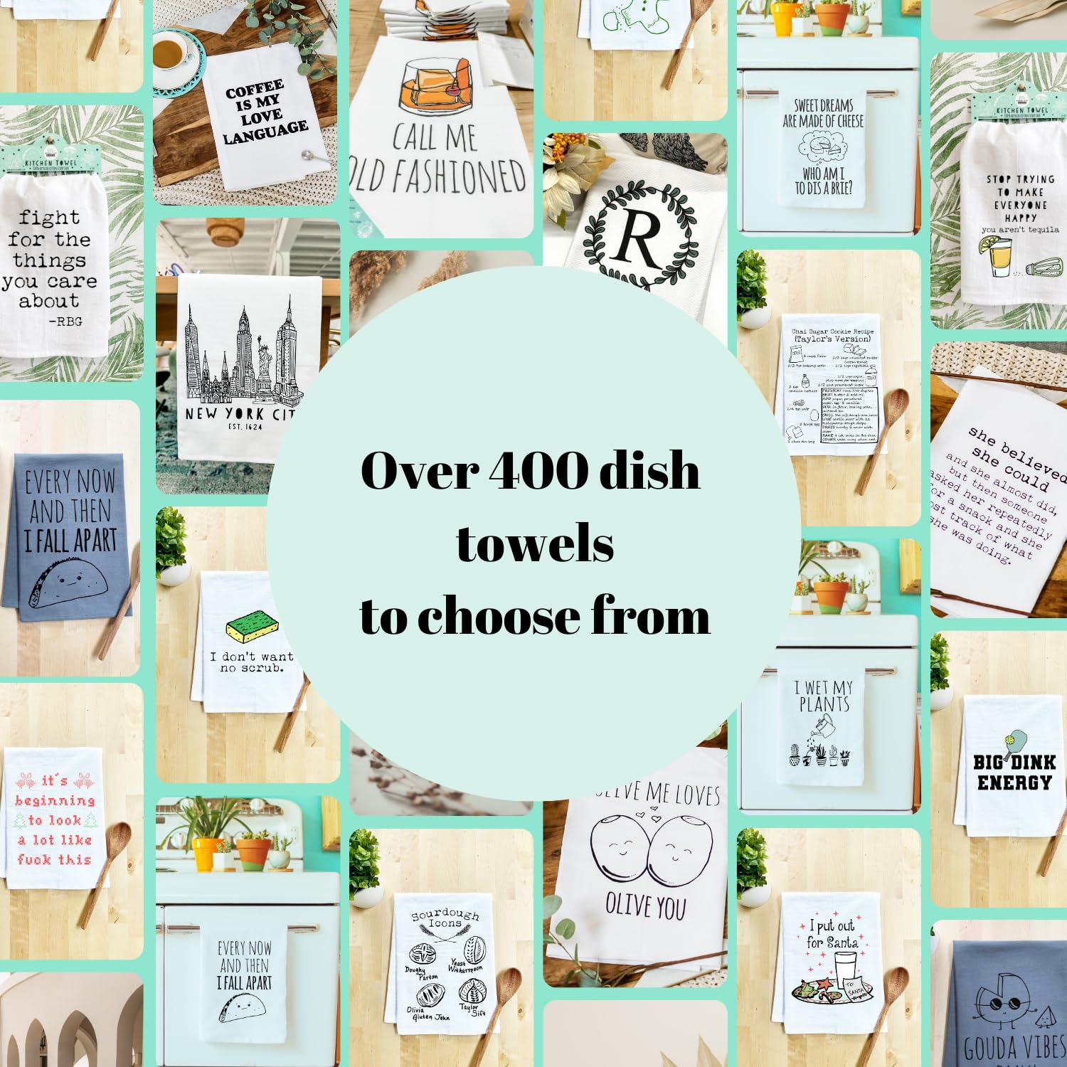 Funny Dish Towels - Cheese Puns for Kitchen Fun