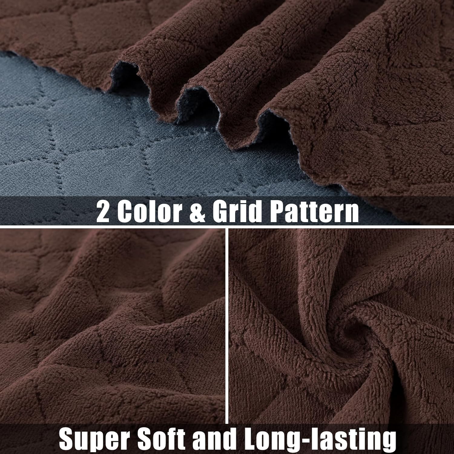 Mordimy 12 Pack Dish Towels 10x10 Dark Grey Brown
