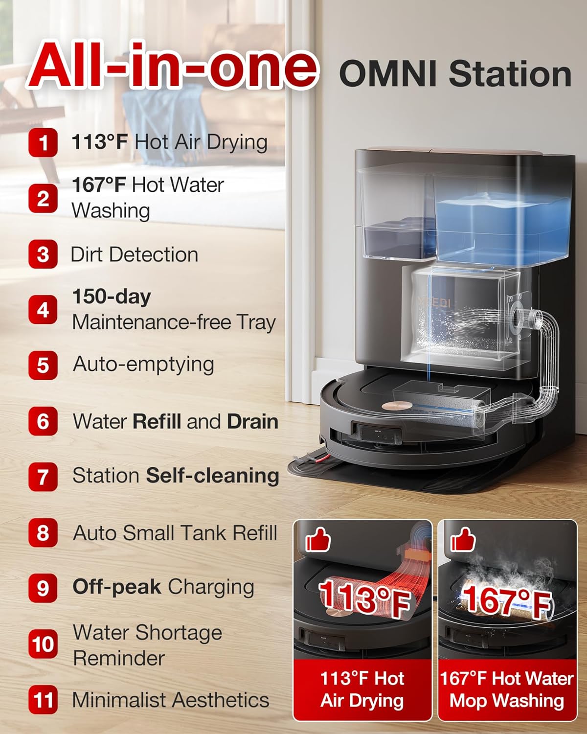 Yeedi M14 Plus Robot Vacuum and Mop with OZMO Roller