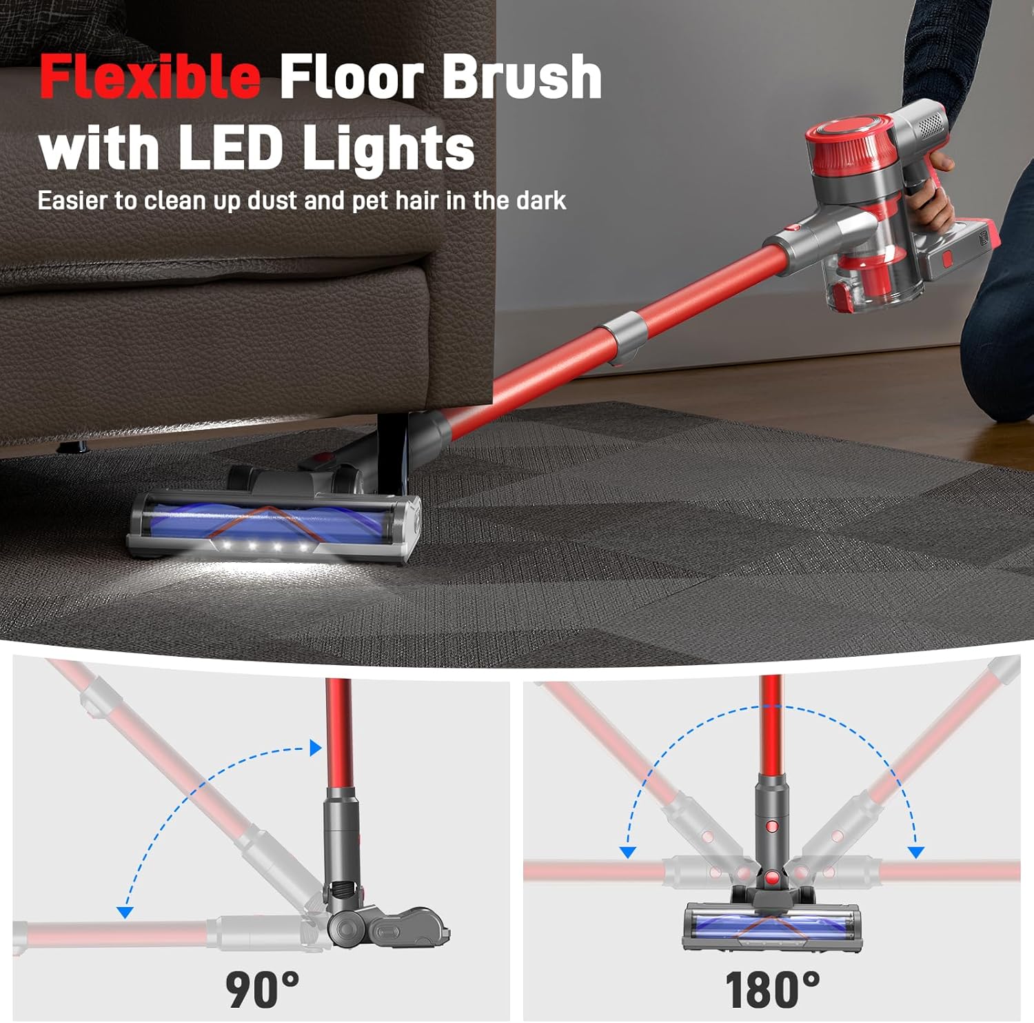 BSNAW Cordless Vacuum Cleaner 6 in 1 Powerful Suction
