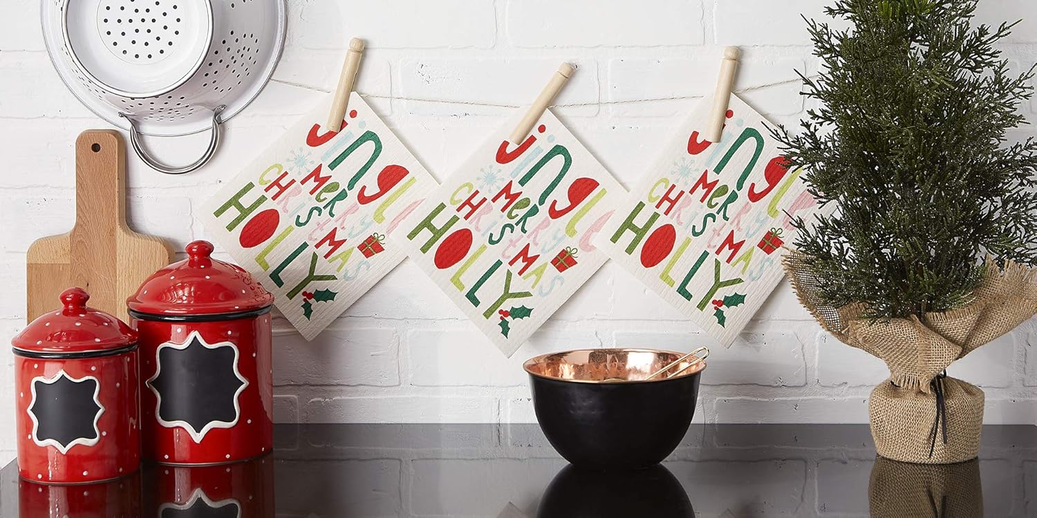 DII Swedish Dishcloths 3 Piece Set Jingle